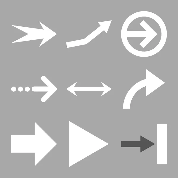 Direção Setas Vector Conjunto de ícones planos — Vetor de Stock