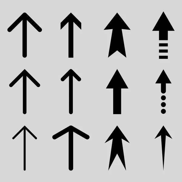 Setas para cima vetor conjunto de ícones plana — Vetor de Stock