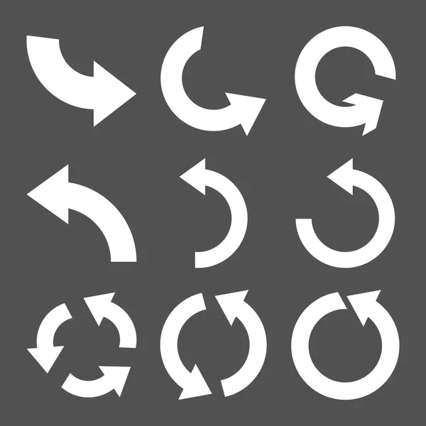 Roteren tegen de klok in Vector platte Icon Set — Stockvector