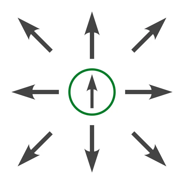 Richtingen Vector platte Icon Set — Stockvector