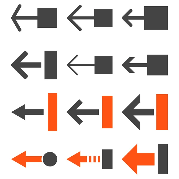 Puxe Vetor Esquerdo Conjunto de ícones planos — Vetor de Stock