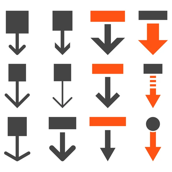 Vektor herunterziehen flaches Symbol gesetzt — Stockvektor