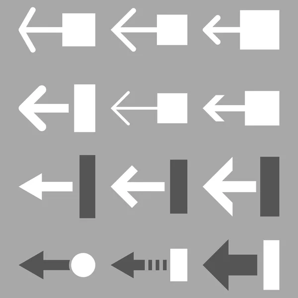 Trek de linker Vector platte Icon Set — Stockvector