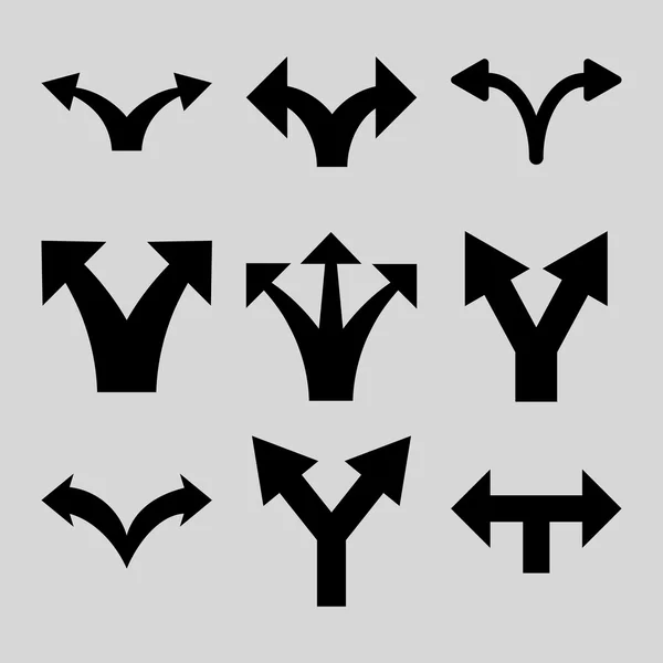 Ensemble d'icônes plates vectorielles flèches séparées — Image vectorielle