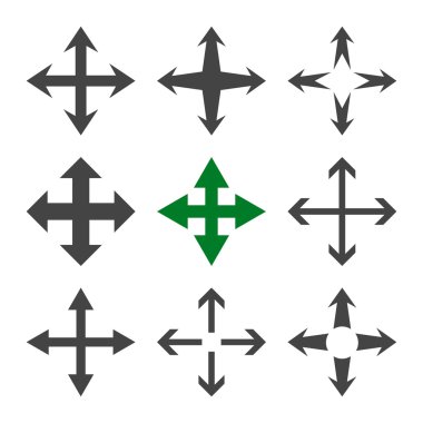 Genişletin okları vektör düz Icon Set