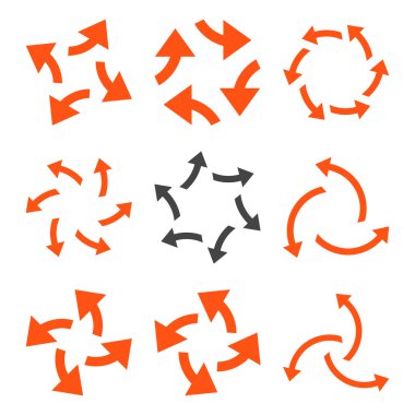 Santrifüj oklar düz Icon Set vektör