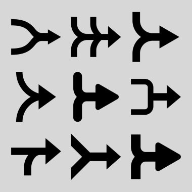 Oklar sağ vektör düz Icon Set birleştirme