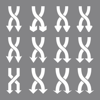 Vektör düz Icon Set aşağı okları shuffle