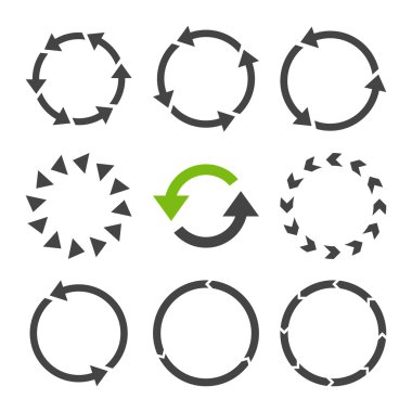 Rotasyon yönü vektör düz Icon Set