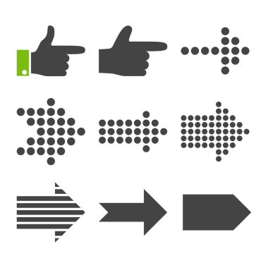 İşaretçiler değil düz Icon Set vektör