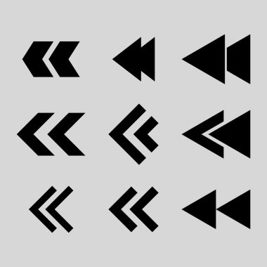 Sol yön vektör düz Icon Set