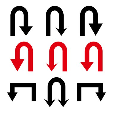 Oklar düz Icon Set vektör geri çevirmek