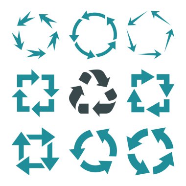 Oklar vektör düz Icon Set geri dönüşüm