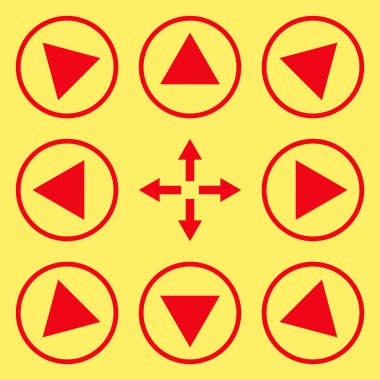 Daire içinde yön vektör düz Icon Set