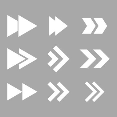 Doğru yönde vektör düz Icon Set