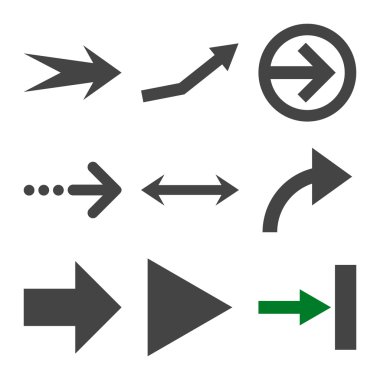 Yön okları düz Icon Set vektör