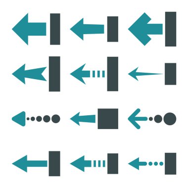 Sol vektör düz Icon Set çekmek