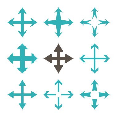 Genişletin okları vektör düz Icon Set