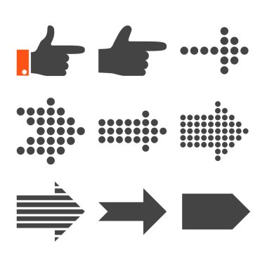 İşaretçiler değil düz Icon Set vektör