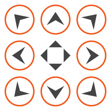 Daire içinde ok uçları vektör düz Icon Set