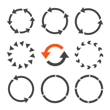 Rotasyon yönü vektör düz Icon Set