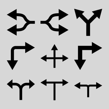 Bağlantı okları düz Icon Set vektör