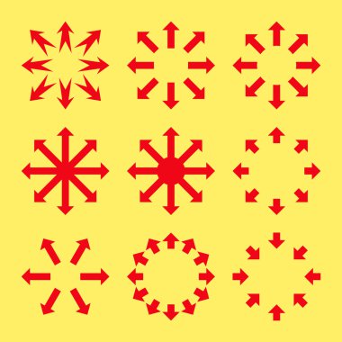 Oklar vektör düz Icon Set en üst düzeye çıkarmak