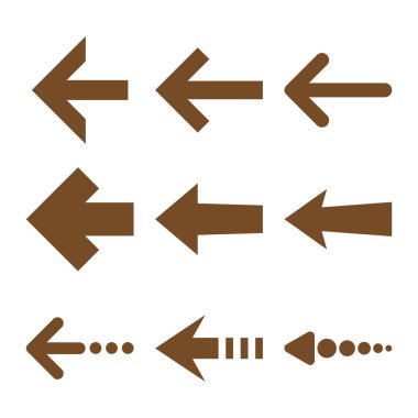 Sol oklar düz Icon Set vektör