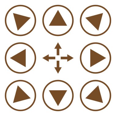 Daire içinde yön vektör düz Icon Set