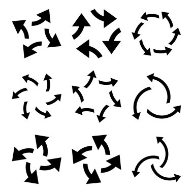 Santrifüj oklar düz Icon Set vektör