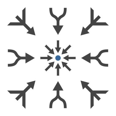 Oklar vektör düz Icon Set birleştirme