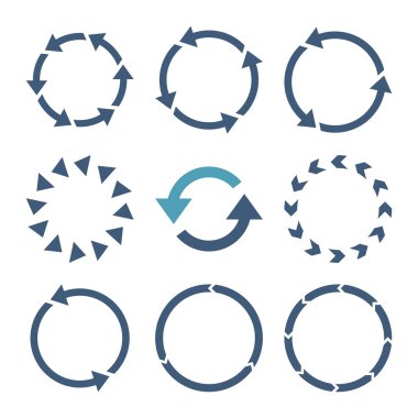 Rotasyon yönü vektör düz Icon Set