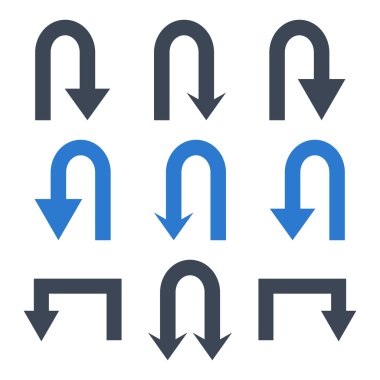 Oklar düz Icon Set vektör geri çevirmek