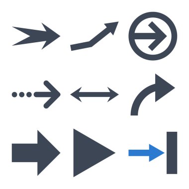 Yön okları düz Icon Set vektör