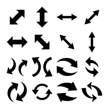 Exchange oklar düz Icon Set vektör