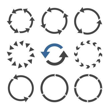 Rotasyon yönü vektör düz Icon Set