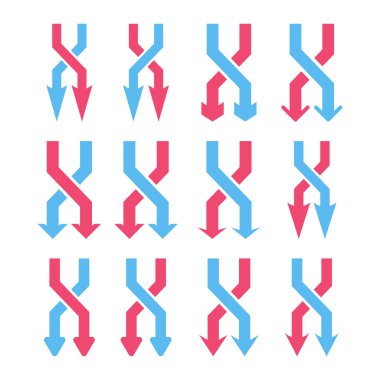 Vektör düz Icon Set aşağı okları shuffle