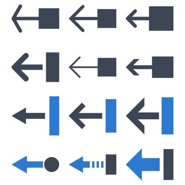 Sol vektör düz Icon Set çekmek