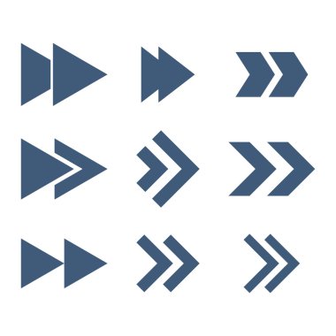 Doğru yönde vektör düz Icon Set