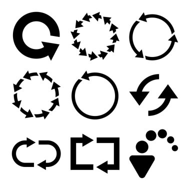 Döndürme oklarını vektör düz Icon Set