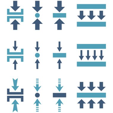 Basınç dikey vektör düz Icon Set