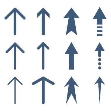 Yukarı okları vektör düz Icon Set
