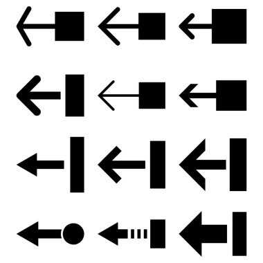 Sol vektör düz Icon Set çekmek