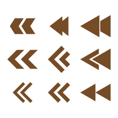 Sol yön vektör düz Icon Set