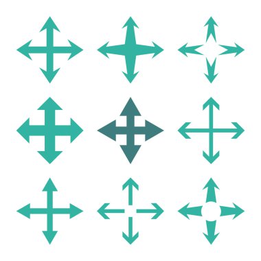 Genişletin okları vektör düz Icon Set