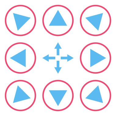 Daire içinde yön vektör düz Icon Set