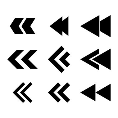 Sol yön vektör düz Icon Set