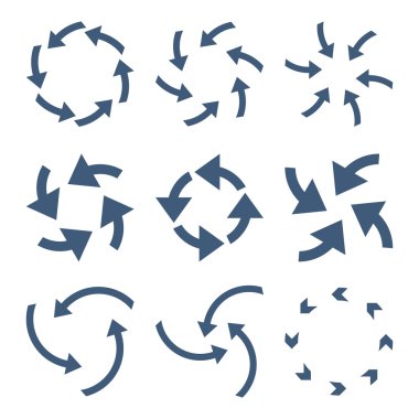 Siklon oklar düz Icon Set vektör