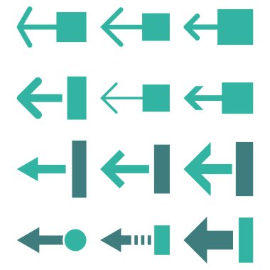 Sol vektör düz Icon Set çekmek