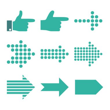 İşaretçiler değil düz Icon Set vektör